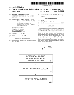 Method and apparatus for outputting outcomes of a gaming device