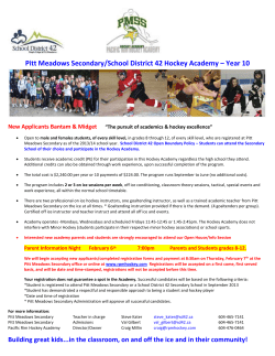 PMSS Hockey Academy Information and Registration Form