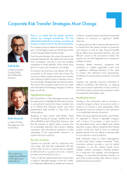 Corporate Risk Transfer Strategies Must Change
