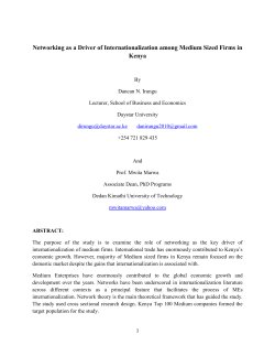 Networking as a Driver of Internationalization among Medium Sized