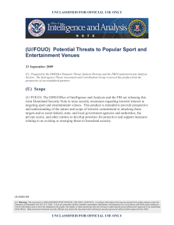 (U//FOUO) Homeland Security Note: &ldquo;Potential Threats to Popular