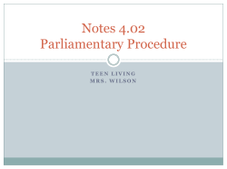 Notes 4.02 Parliamentary Procedure
