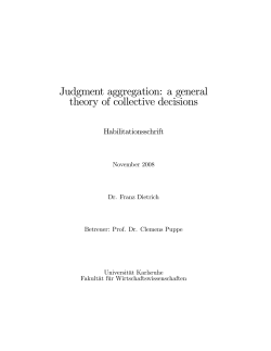 Judgment aggregation: a general theory of collective decisions