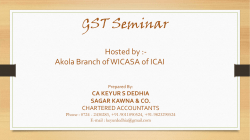 GST 27 MAY - Akola Branch of WIRC of ICAI