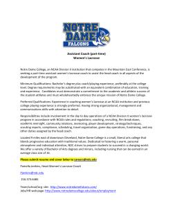 Assistant Coach (part-time) Women`s Lacrosse