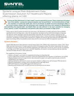 Syntel`s unique Risk Adjustment Data Submission Solution for