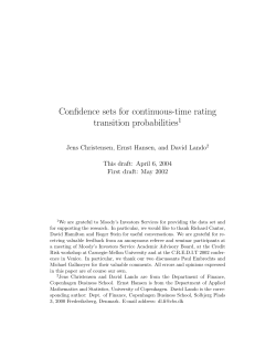 Confidence sets for continuous-time rating transition probabilities1