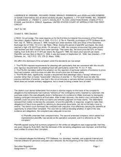 Topics in Finance: Securities Regulation