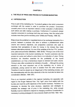 CHAPTER4 4. THE ROLE OF PRICE AND PRICING IN TOURISM