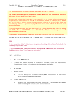 section 072419 - water-drainage exterior insulation and finish