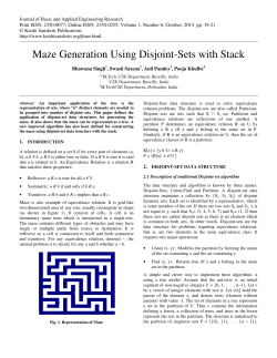 Maze Generation Using Disjo e Generation Using Disjoint