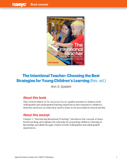 The Intentional Teacher: Choosing the Best Strategies for Young