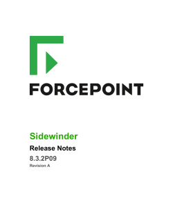 Forcepoint Sidewinder 8.3.2P09 Release Notes