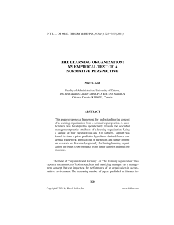 the learning organization: an empirical test of a normative perspective