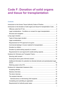 Living organ donation - Human Tissue Authority