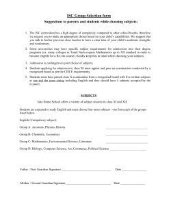 ISC Group Selection form