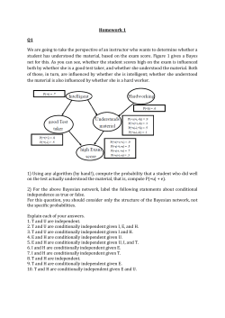Homework 1 Q1 We are going to take the perspective of an