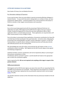 LETTER SENT ON BEHALF OF JILL MATTHEWS Dear Heads of