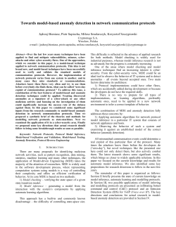 Towards model-based anomaly detection in network