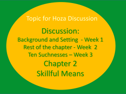 Skillful Means LS Chapter 2 covered in segments over 3 weeks