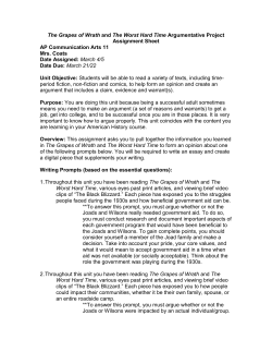The Grapes of Wrath and The Worst Hard Time Argumentative