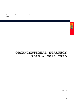 ORGANISATIONAL STRATEGY 2013 &ndash; 2015 IFAD
