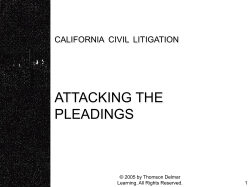 Attacking the Pleadings