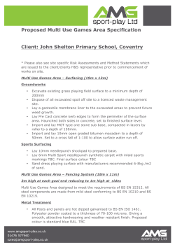 Proposed Multi Use Games Area Specification Client: John Shelton