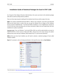 Installation Guide of Statistical Packages for Excel in STAT 1100