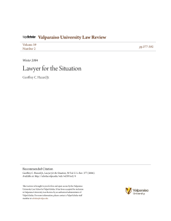 Lawyer for the Situation - ValpoScholar
