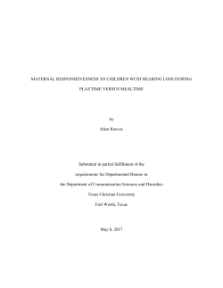 MATERNAL RESPONSEIVESNESS TO CHILDREN WITH