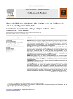 Non-verbal behavior of children who disclose or do not disclose