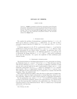 DETAILS OF CHEBPOL 1. Introduction We consider the problem of