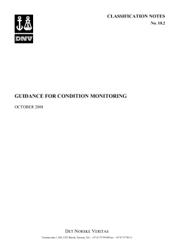 DNV Classification Note 10.2 Guidance for Condition Monitoring