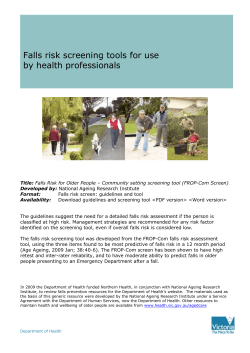 FROP COM Assessment tool Guidelines for use