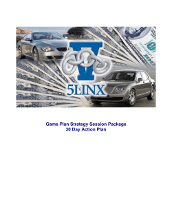 Game Plan Strategy Session Package 30 Day Action Plan