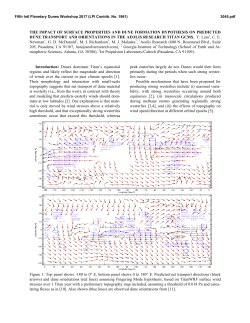 the impact of surface properties and dune formation hypothesis on