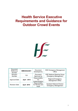 Health Service Executive Requirements and Guidance for Outdoor