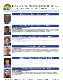 Offensive Player of the Year Defensive Player of the Year Special