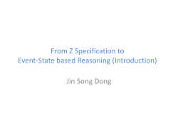 From Z Specification to Event-State based Reasoning (Introduction