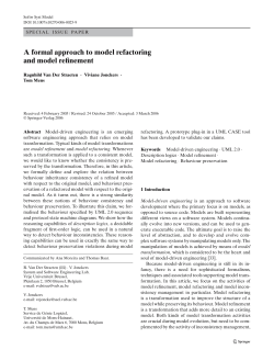 A formal approach to model refactoring and model refinement