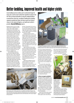 Better bedding, improved health and higher yields