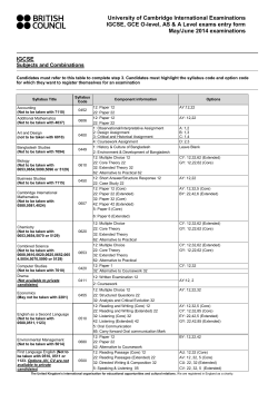 Cambridge Subject List - British Council | Bangladesh