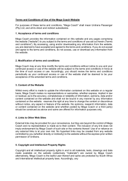 Terms and Conditions of Use of the Mega Coach Website For