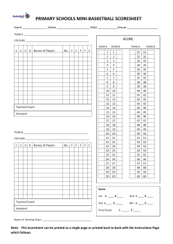 PRIMARY SCHOOLS MINI‐BASKETBALL SCORESHEET