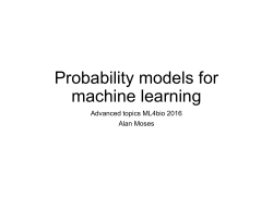 Probability models for machine learning