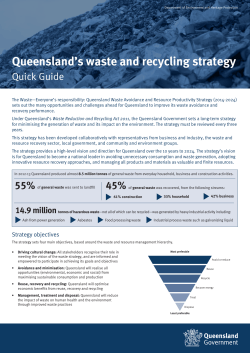 Queensland`s waste and recycling strategy
