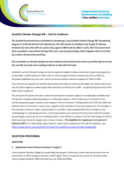 Scottish Climate Change Bill &ndash; Call for Evidence QUESTION