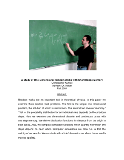 A study of One-Dimensional Random Walks with Short Range Memory
