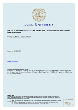 Social Norms and Intellectual Property - Research Portal